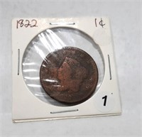 1822 Large 1 Cent Coin