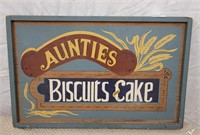AUNTIES BISCUITS CAKE SIGN