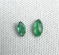 (2) 0.19Ct Marquise Cut Emeralds