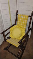 rocking chair with yellow fabric