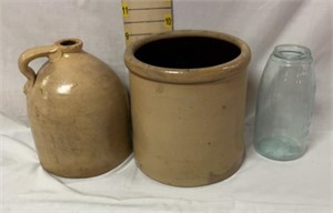 Stoneware Jug & Crock, Mason Jar