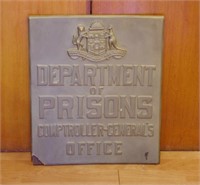 Department of Prisons replica sign