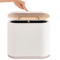 12 Liter White Rectangular Plastic Trash Can