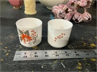 Royal Worcester small tea cups orange flowers