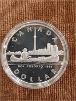 1984 Canadian Silver Dollar City of Toronto Coin