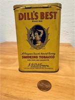 Antique Dill's Best Smoking Tobacco Hard Pack Tin