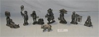 8 ASSORTED PEWTER FIGURINES