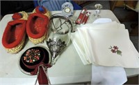 Candleholder, Rope Shoes, Linen Placemats ect