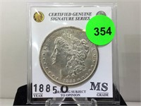 Silver Signature Series Morgan Dollar 1885 -o