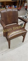 Vintage wood grain vinyl office chair