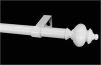 44-84 IN WHITE CURTAIN ROD WITH RINGS AND WALL