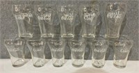 11 vintage Coca-Cola glasses