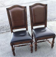 Set of 2 Leather Dining Chairs