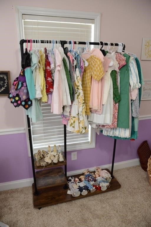 METAL AND WOOD CLOTHING RACK (NO CONTENTS)