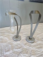 Set of glass candle/ vase holder