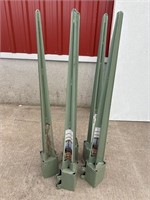 5 green post supports