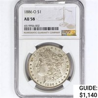 1886-O Morgan Silver Dollar NGC AU58