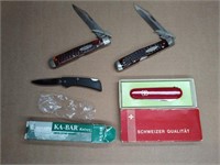 CASE XX, KA-BAR, AND SCHWEIZER POCKET KNIVES