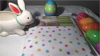 Decorative Bunny Dish, Tablecloth and more