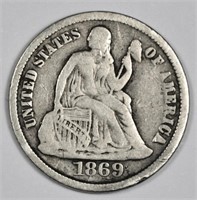 1869 s Liberty Seated Dime