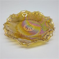 Vintage Indiana Carnival Glass Scalloped Dish
