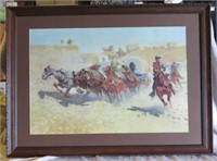 Western Art Wagon Train by  Frederic Remington