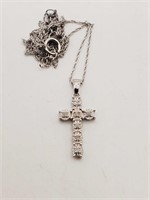 (LB) JTV .10ct White Diamond Cross Sterling