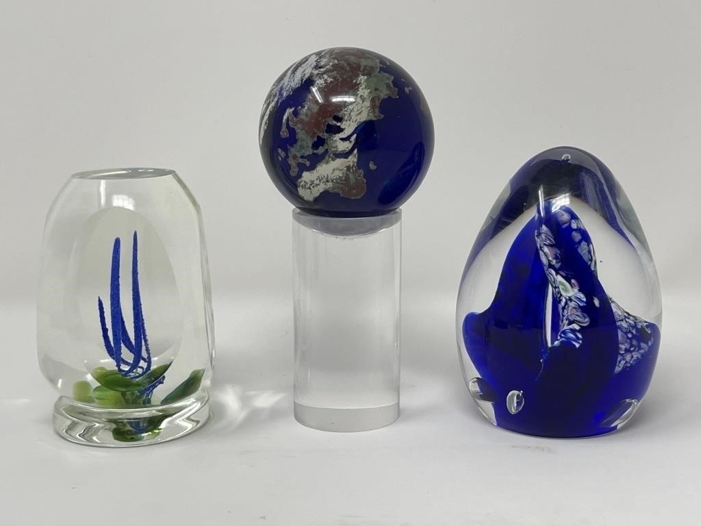 Kraft Paperweight, Lundberg Glass Globe & More