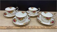 4 Royal Albert Old Country Rose Soup Mugs