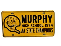 1974 Murphy High School State Champs License Tag