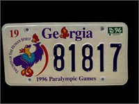 1996 Georgia Paralympic Games License Plate Tag