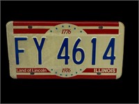 1976 Illinois Land Of Lincoln License Plate Tag