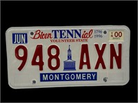 1996 Tennessee Bicentennial License Plate Tag