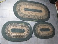 Set Of Three Oval Braided Rugs