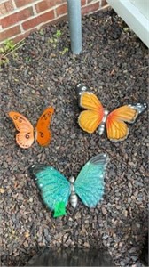 (3) Metal Butterflies
