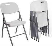 Fancial Folding Chair, 6-Pack, White