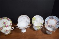 Assorted Fine Bone China Cups & Saucers