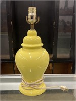 15" Yellow Porcelain Lamp