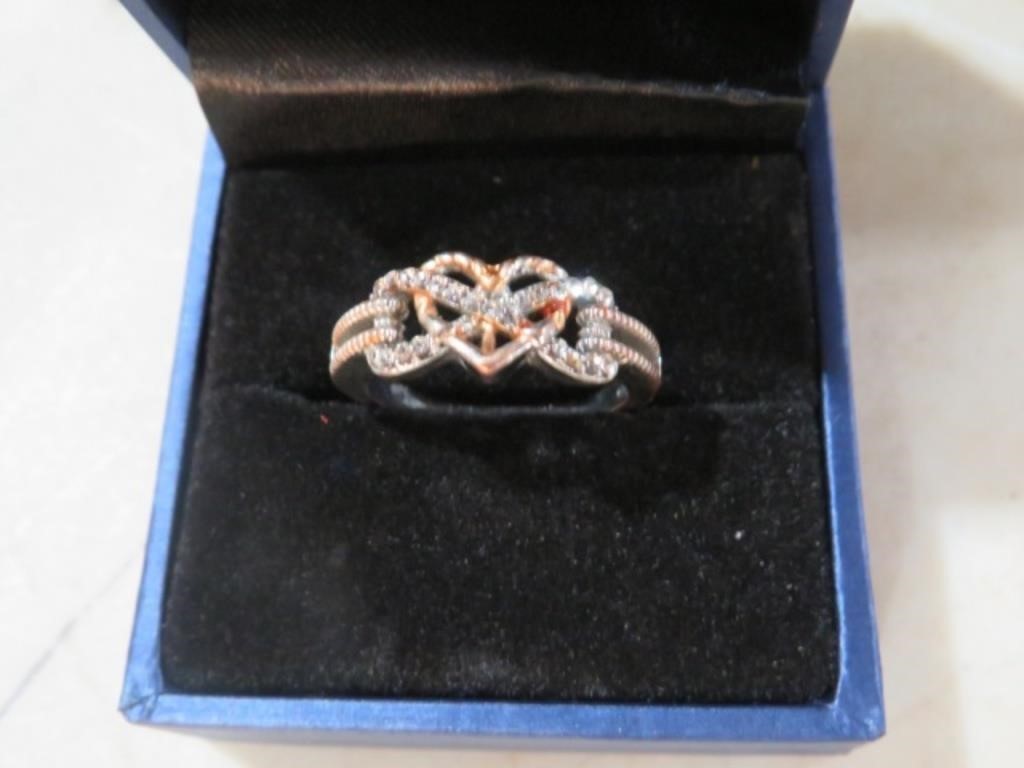 STERLING SILVER .925 INFINITY HEART RING SZ 8