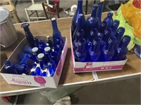 2 boxes of Kobalt Blue glassware