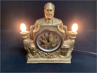 Vintage Roosevelt Wind Up Clock Lamp