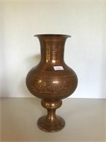 Large Signed Fancy (Copper/Brass?) Vase