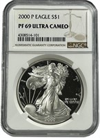 2000-P 1oz PROOF Silver Eagle NGC PF69 Ultra Cameo