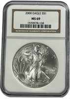 2000 1oz American Silver Eagle NGC MS69