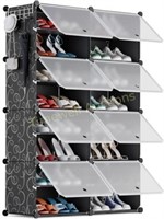 8 Tier Shoe Rack  32 Pairs - Black