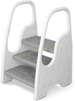 Kids 3-Step Stool for Bathroom/Kitchen  Grey