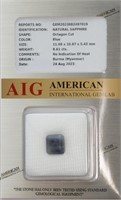 CERT 8.61ct Untreated Burma Blue Sapphire AIG Seal