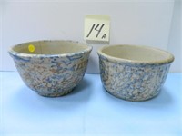 (2) Red Wing Spongeware Bowls (7")