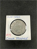 China Yun-Nan Province-  Large Low Silver % Coin