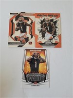 Jamarr Chase Insert Lot of 3 Cards